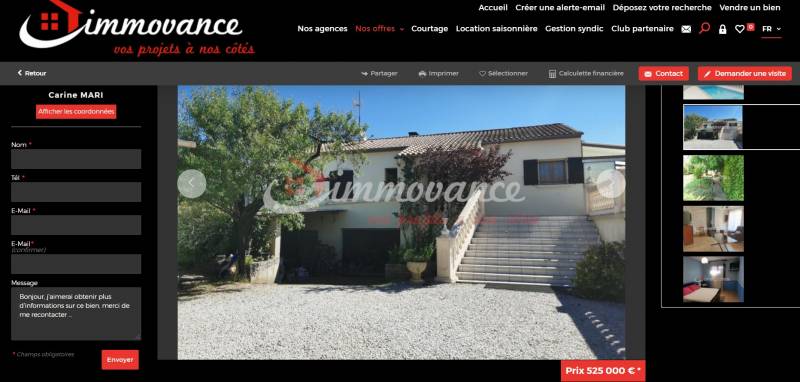 Cherche maison de charme avec piscine sur terrain arboré Saint Mathieu de Treviers dans l'Hérault Saint Mathieu de Treviers dans l'Hérault proche Montpellier Immovance Pic SAint Loup