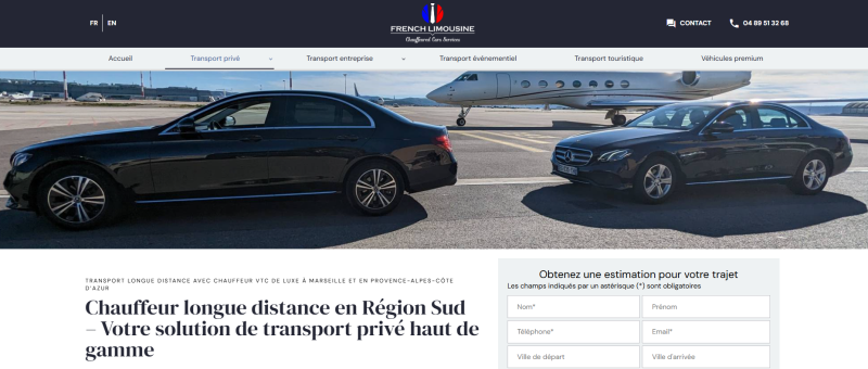 Transferts longue distance en VTC haut de gamme à Marseille French Limousine